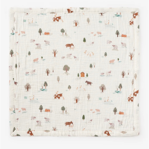 On the Farm Organic Muslin Security Blanket – Elegant Baby
