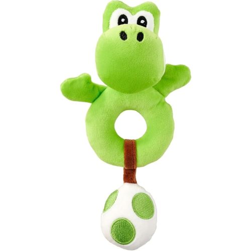 Simba My Mario Baby Yoshi Plush Grabber with Rattle – Soft Sensory Ring Toy for Infants & Toddlers, Egg Pendant Included Toys