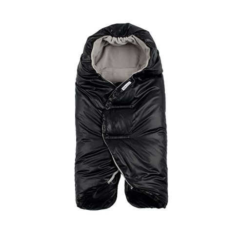 7AM Enfant Winter Puff for Carseat or Stroller | (Black Quilted, Large 6-18M)