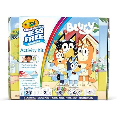 Crayola Color Wonder Bluey Activity Kit, Mess Free Coloring, Toddler Easter Basket Essentials, Travel Activity, Bluey Toys & Gifts for Kids, 3+