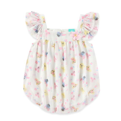 Disney Winnie the Pooh All Over Print Chiffon Bubble Romper (Baby Girls), Sizes 3M-9M