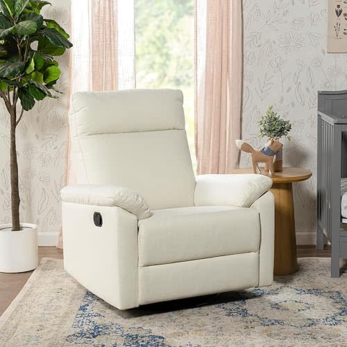 DaVinci Suzy Glider Recliner Nursery Chair - Versatile Glider Rocking Chair for Nursery and Living Room - GREENGUARD Gold, FSC & Certi-PUR US Certified - 360° Swivel Rocker Recliner - Vanilla