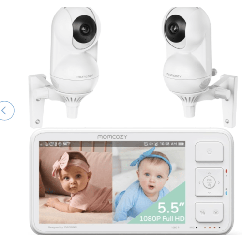 Momcozy Video Baby Monitor, 5.5” 1080P Full HD Baby Monitor with Camera No WiFi, Infrared Night Vision, 5800mAh 120-hrs Battery, ECO, VOX, 2-Way Audio(SD Card not Included)