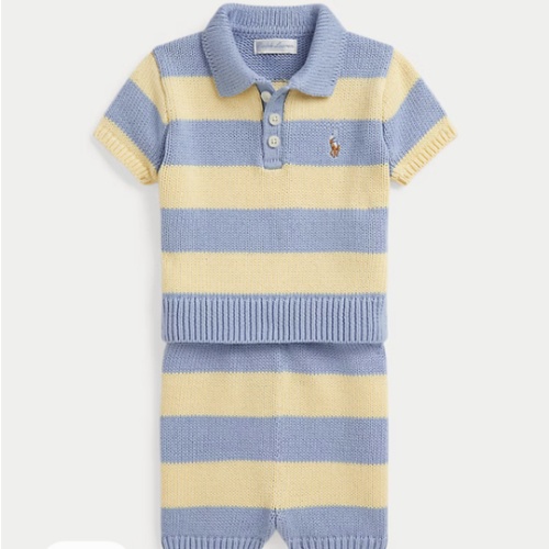 Polo Boys' Striped Cotton Polo Sweater & Shorts - Baby