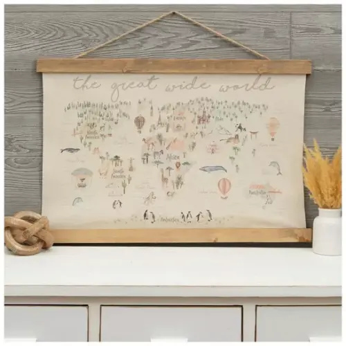 Great Wide World Tapestry Canvas Wall Decor