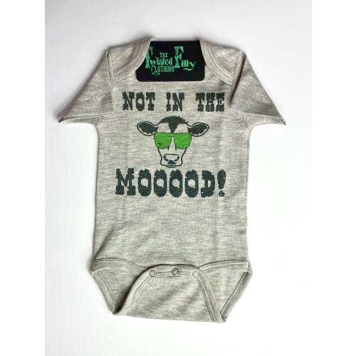 Not In The Mooood - Boys S/S Infant One Piece - Gray – The Twisted Filly Clothing Co.