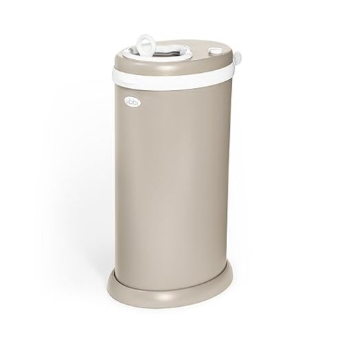 Ubbi Stainless Steel Diaper Pail, Odor Locking, No Special Bag Required, Award-Winning, Registry Must-Have, Matte Ivory