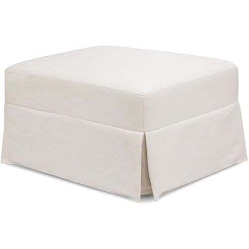Namesake Gliding Ottoman in Performance Cream Eco-Weave, Water Repellent & Stain Resistant, Greenguard Gold & CertiPUR-US Certified