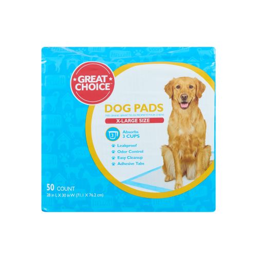 Great Choice® X-Large Dog and Puppy Pee Pads, Potty Training, Unscented, 50 Count