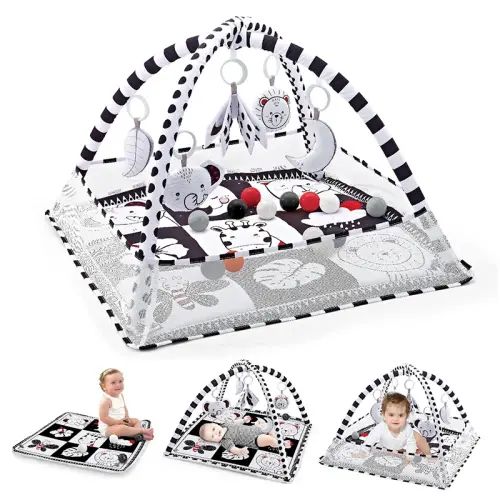 Baby Play Gym Play Mat Children Play Mat Rack Newborn Baby Activity Gym Mat 0-36 Months Tummy Time Crawling Game Blanket Toys