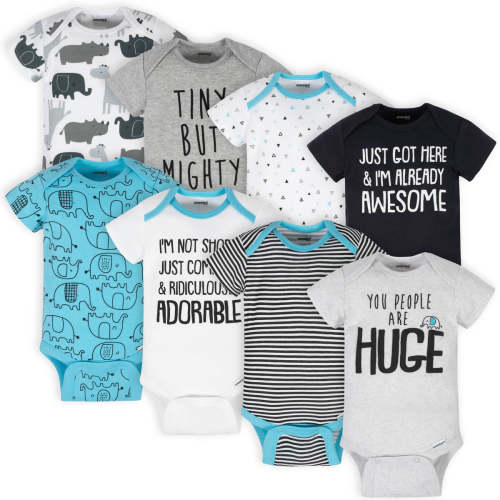 8-Pack Baby Neutral Elephant Onesies® Brand Bodysuits – Gerber Childrenswear