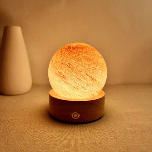Wireless Base Custom Sun Night Light, Orange Planet Night Lamp, Galaxy Table Lamp, Nebula Desk Lamp, Baby Bedside Lamp, Nursery Decor for Mom, Astronomy