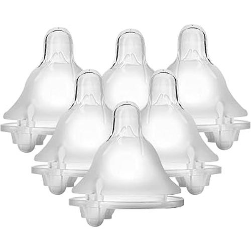 Evenflo Feeding Piece of 6 Balance Plus Wide Neck Nipples for The Balance Plus Wide Neck Baby Bottles, 0 Months and Up