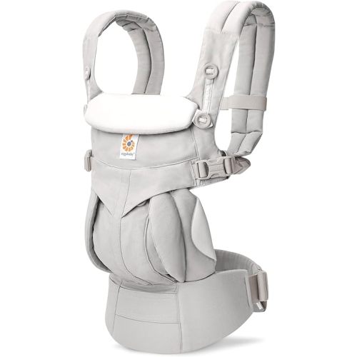Ergobaby Omni Classic Baby Carrier for Newborn to Toddlers 0-48 Months (7-45 lbs) - 4-Position 100% Premium Cotton Baby Carrier with Ergonomic Support - Pearl Grey