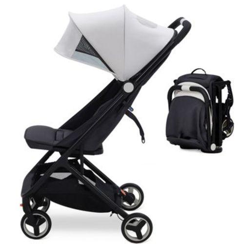 COZONY Compact Lightweight Travel Stroller, One-Hand Fold & Airplane-Friendly with Reclining Seat & Canopy