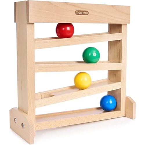 Montessori Ball Drop Toy, Wooden Ball Tracker, Early Developmental Pound Toys for Toddlers for 1-3 Year Old, Boys Girls Baby Birthday Gift