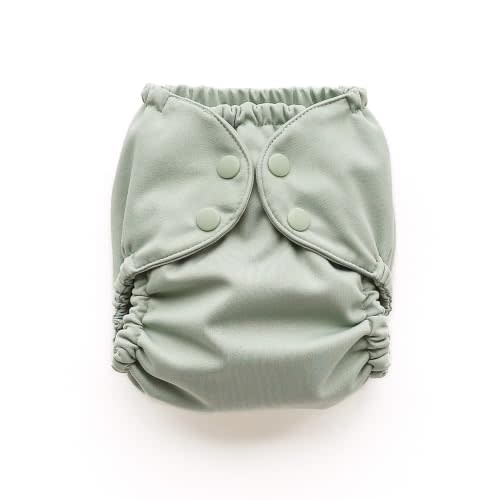 Esembly Cloth Diaper Cover, Sea Glass, Size 2 (18-35lbs) | Reusable, Waterproof, Breathable and Adjustable Outer Layer Over Absorbent Inner, Blowout Protection and Reusbale Swim Diaper