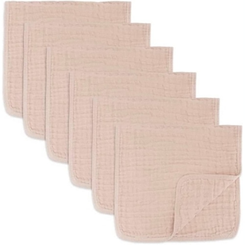 Muslin Burp Cloths 100% Cotton (Blush, Pack of 6)