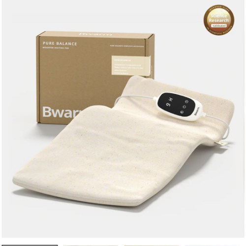 100% Organic Cotton Heating Pad with Far Infrared for Cramps, Back Pain Relief