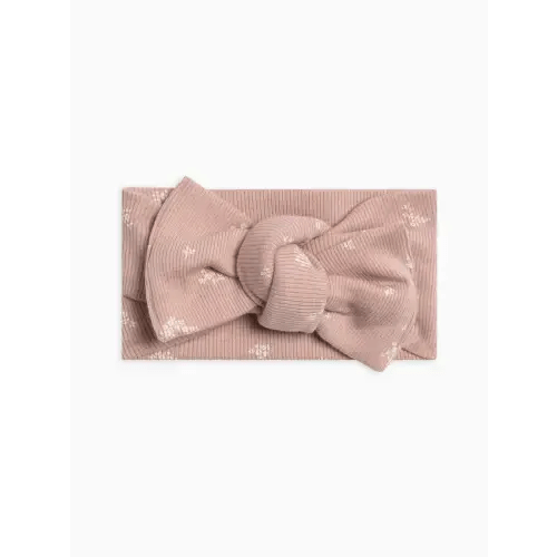 Colored Organics Ribbed Bow Wrap - Amaya Floral / Mauve