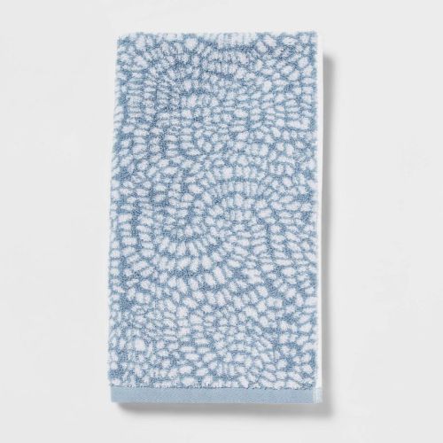 Performance Plus Bath Towel Light Blue Geo - Threshold™: Heavyweight Cotton, Jacquard Terry, OEKO-TEX Certified