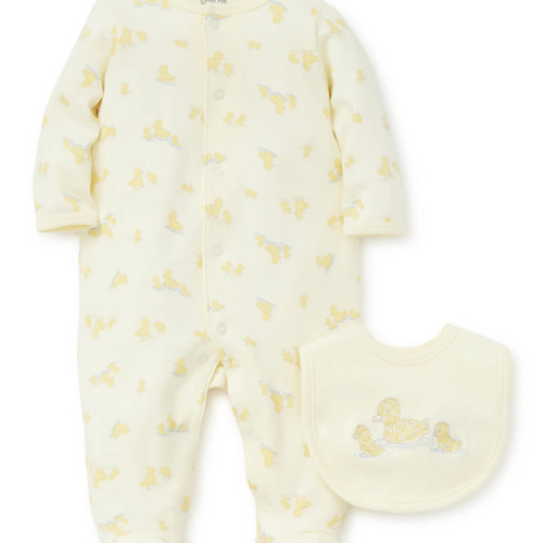 Little Ducks Footed One-Piece and Bib