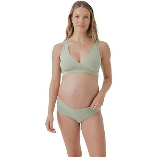 Pact Organic Cotton Maternity Foldover Hipster Underwear for Pregnancy Postpartum, 4 pack