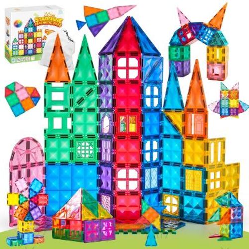 Joyfy 66/110PCS Magnetic Building Tiles 3D Building Blocks Construction STEM Learning Montessori Educational Toy Gift for 3-7 Year Old Kid Boys Girls