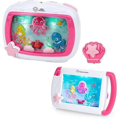 Baby Einstein Juego de regalo 2 en 1 Sea Dreams Soother, máquina de sonido musical para cuna y juguete portátil de acuario, para edades recién nacidos y mayores, color rosa