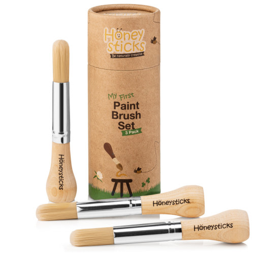 Natural Toddler Paint Brush Set