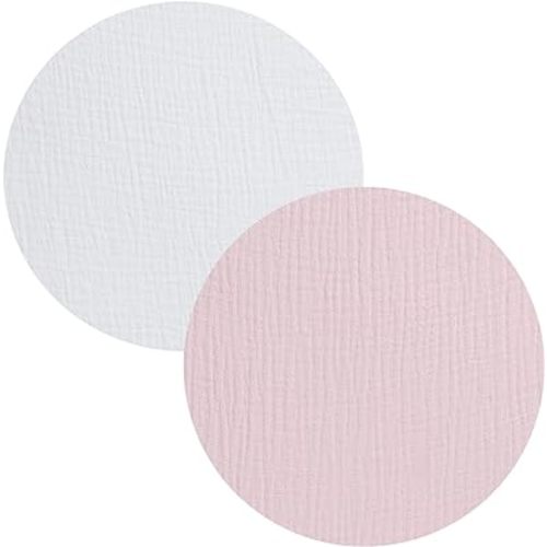 Muslin Bassinet Sheet Compatible with Graco Pack n-Play Dome LX Bassinet(not playard), 2 Pack Cotton Stylish Boho Fitted Bassinet Sheets Super Soft for Baby White & Pink