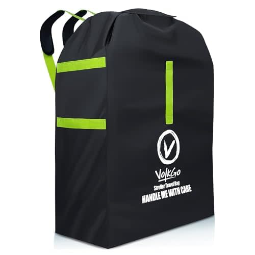 V VOLKGO Large Stroller Bag for Airplane, Large Cover for Airtravel, Jogger & Umbrella Stroller Cover for Travel - Fits Wide, Gate Check Bag, Heavy Duty Durable Infant carrier covers for Air Travel