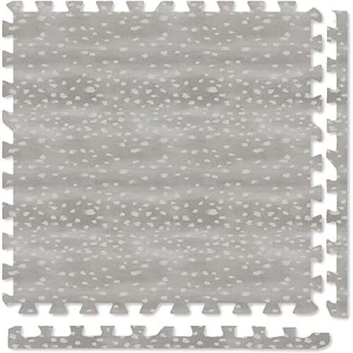 Play Platoon Non-Toxic Large Kids Play Mats for Floors - Extra-Thick Interlocking Foam Tiles. Puzzle Mat Pieces with Border, Neutral Playmat Rug for Toddlers & Children, Beige, 72 x 72 inch