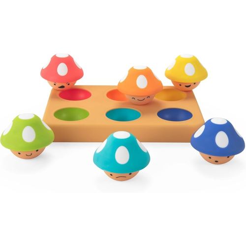 Sassy Mischievous Matching Mushrooms, Sorting Board, Social Emotional Learning Toy, STEM, 12+ Months