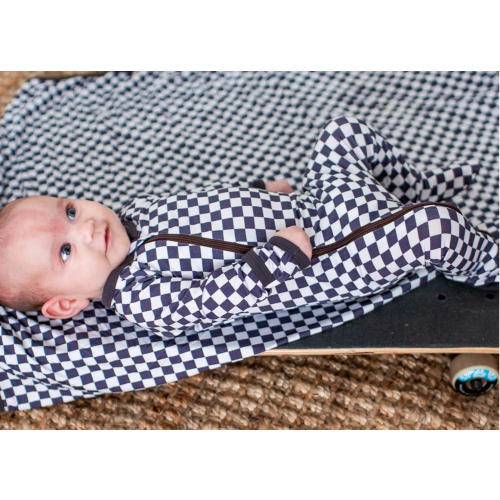 Bestaroo - Super - Soft - Bamboo - Charcoal Checks Footie