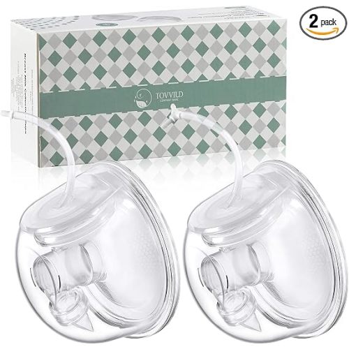 Breast Pump Accessories 8oz Milk Collection Cup, Compatible with Spectra S1/S2/S9, Not Original Spectra Part, Replacement 24mm Flange Milk Collector Cup Tubing Parts, 2 Pack