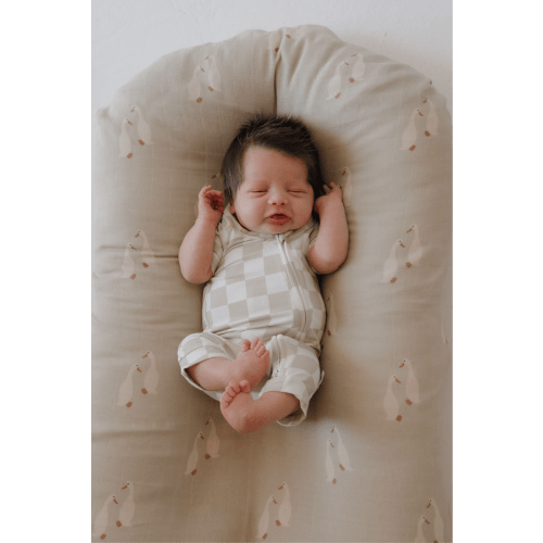 Shortie Bamboo Zip Zipper Romper | Checkerboard – August + Willow