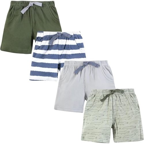 Hudson Baby Unisex Baby Shorts Bottoms 4-Pack