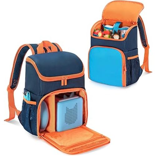 Carrying Backpack Compatible with Toniebox, Travel Bag for Audio Player Starter Set, Accessories Storage for Charger Headphone, 3 Clear Pockets for Figures Display, Blue (Bag Only) Patented Design