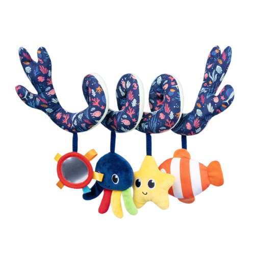Soft Toys, Ocean Animal Plush Hanging Toy With Rattle-Interactive Sensory Developmental Pendant For Baby Cribs, Strollers, Car Seats, Early Learning Infant (One Size, blue) ZMT EcoFun