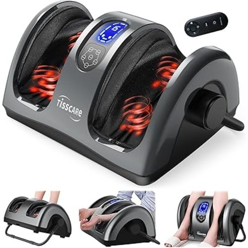 TISSCARE Shiatsu Foot Massager with Heat, FSA Eligible HSA Foot Massager for Plantar Fasciitis, Neuropathy, Circulation and Pain Relief, Massage Feet at Home/Office, Gift for Men and Women
