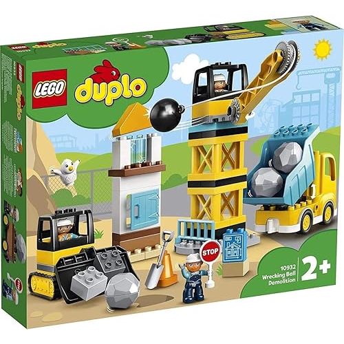 LEGO DUPLO Construction Wrecking Ball Demolition 10932 Toy for Preschool Kids; Building and Imaginative Play with Construction Vehicles; Great Developmental Gift for Toddlers (56 Pieces)