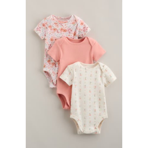 Grow With Me 3-Pack Assorted Bodysuits, Newborn
