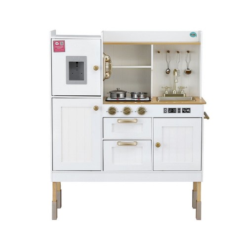 Keezi Wooden Kitchen Play Set with Storage - Golden