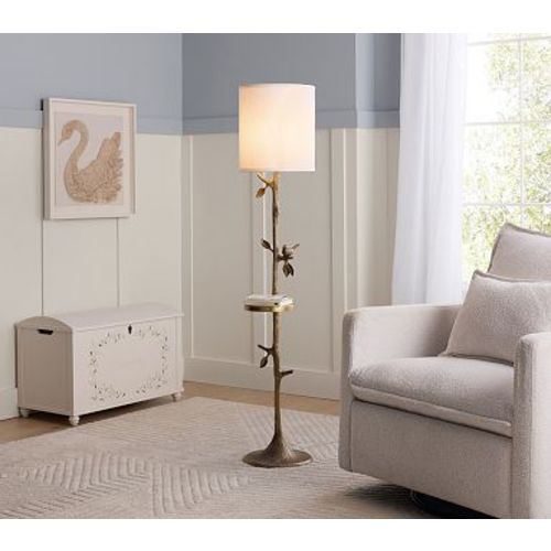 Sculpted Bird Floor Lamp, White