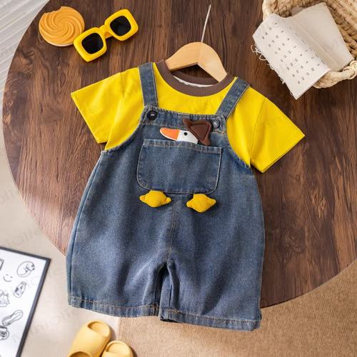 Toddler Duck Tee and Overalls Set