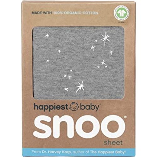 Happiest Baby SNOO Bassinet Fitted Sheet - 100% Organic Cotton Nursery Bedding - Fits SNOO Sleeper Crib Mattress (Graphite Galaxy)