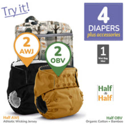 Cloth Diaper Bundle - Try It! | Rumparooz G3 AWJ + OBV Organic :: 4 pa