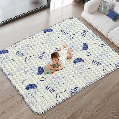 Baby Play Mat for Floor, Non-Slip Safe Extra Large Mat for Toddlers, Fit 71"x59" Playpen, Jellyfish Printed Pattern