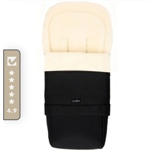 Black Organic Wool Adjustable Footmuff | Cover Baby LLC